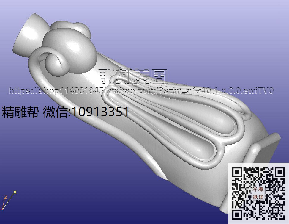 前脚-xiu (2)_圆雕图立体雕花桌腿3d打印洋花沙发腿圆柱木雕柱腿精雕图浮雕图